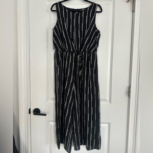 Luxology Black and White Striped Jumpsuit